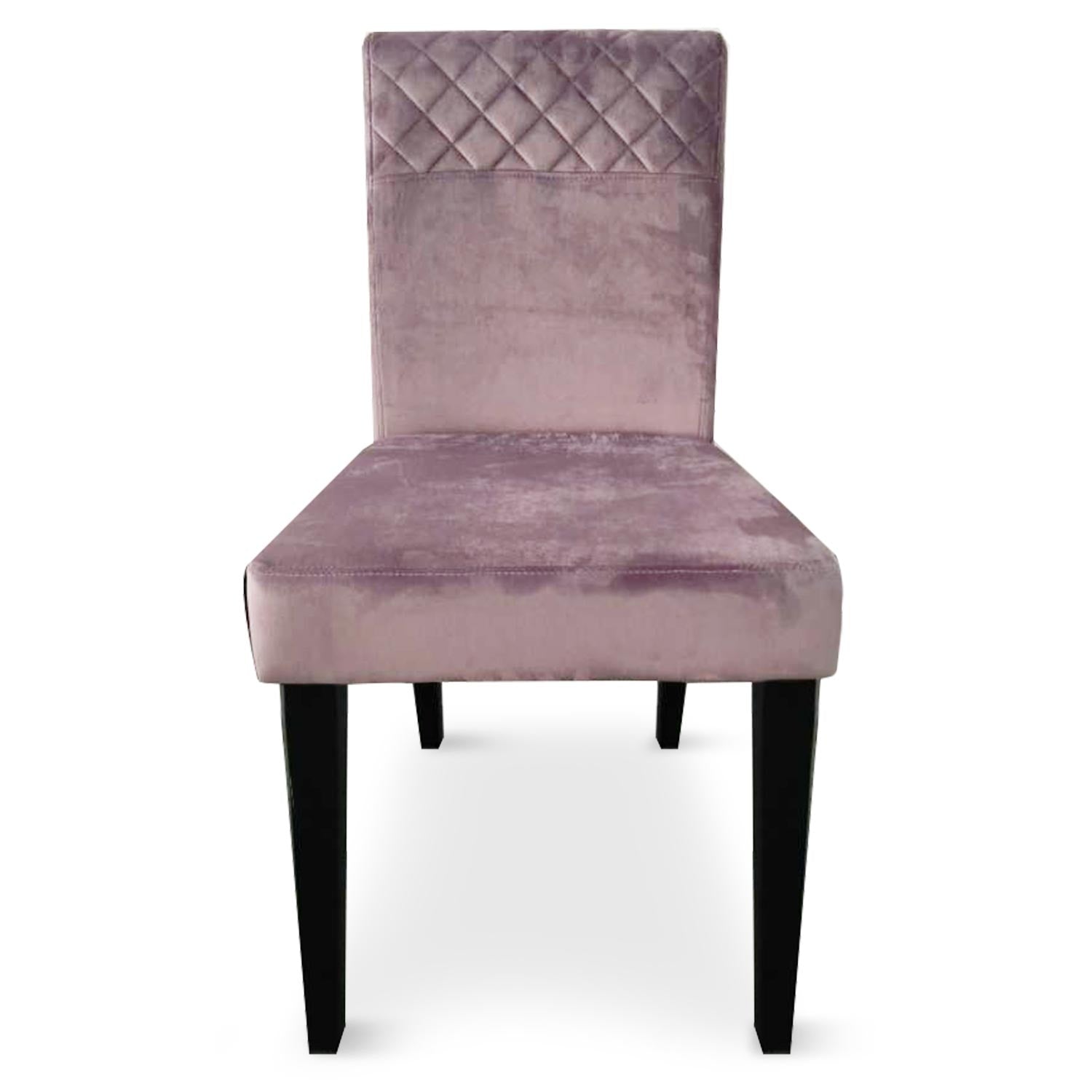 Lot de 4 chaises matelassées Milo Velours Rose