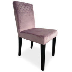 Lot de 4 chaises matelassées Milo Velours Rose