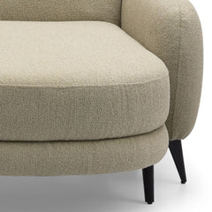 Canapé d'angle convertible avec méridienne arrondie Milord Tissu texturé taupe