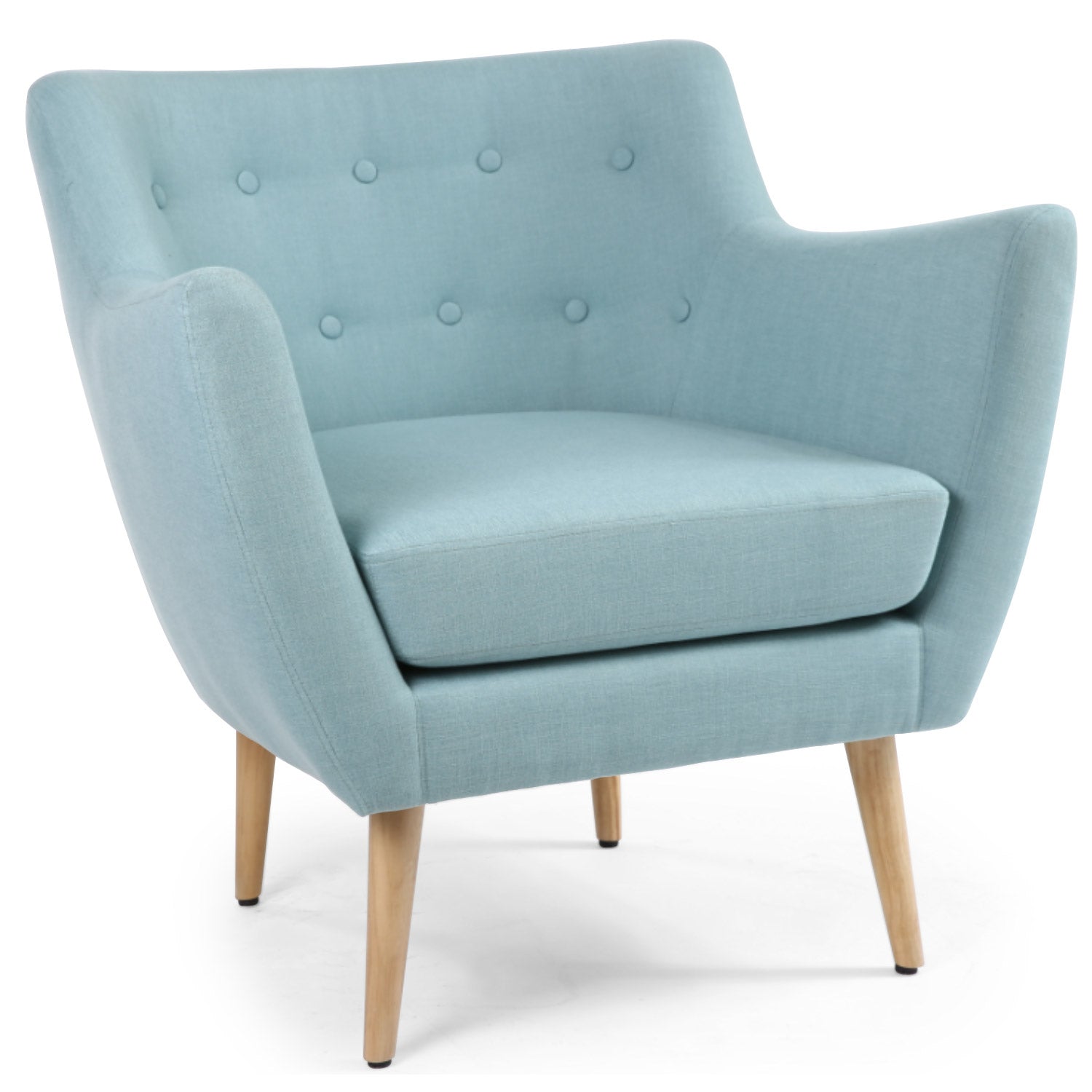 Fauteuil scandinave Molly Tissu Bleu vu de dos