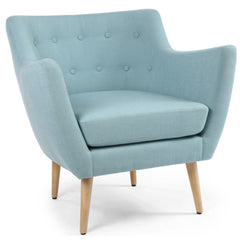 Fauteuil scandinave Molly Tissu Bleu vu de dos