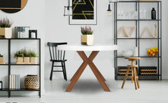 Table extensible ronde Aphista blanche