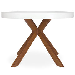 Table extensible ronde Aphista blanche