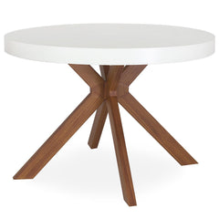 Table extensible ronde Aphista blanche