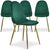 Lot de 4 chaises Atona matelassées velours vert