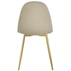Lot de 8 chaises matelassées pieds or Atona velours taupe