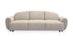 Canapé convertible 3 places tissu texturé beige avec dossier et accoudoirs arrondis