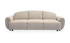 Canapé 3 places convertible dossier et accoudoirs arrondis Oliver Tissu texturé Beige