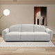 Canapé convertible 3 places dossier et accoudoirs arrondis Cecora tissu texturé gris clair