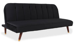 Sofá cama clic-clac convertible Arees terciopelo negro