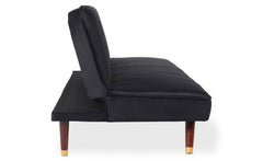 Sofá cama clic-clac convertible Arees terciopelo negro