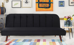 Sofá cama clic-clac convertible Arees terciopelo negro