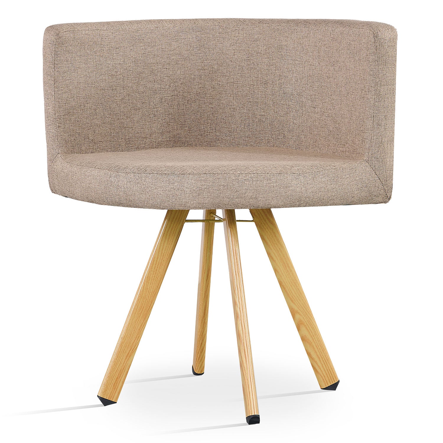 Table rectangulaire 150cm avec 6 chaises gain de place Oslo Blanc et Tissu Taupe