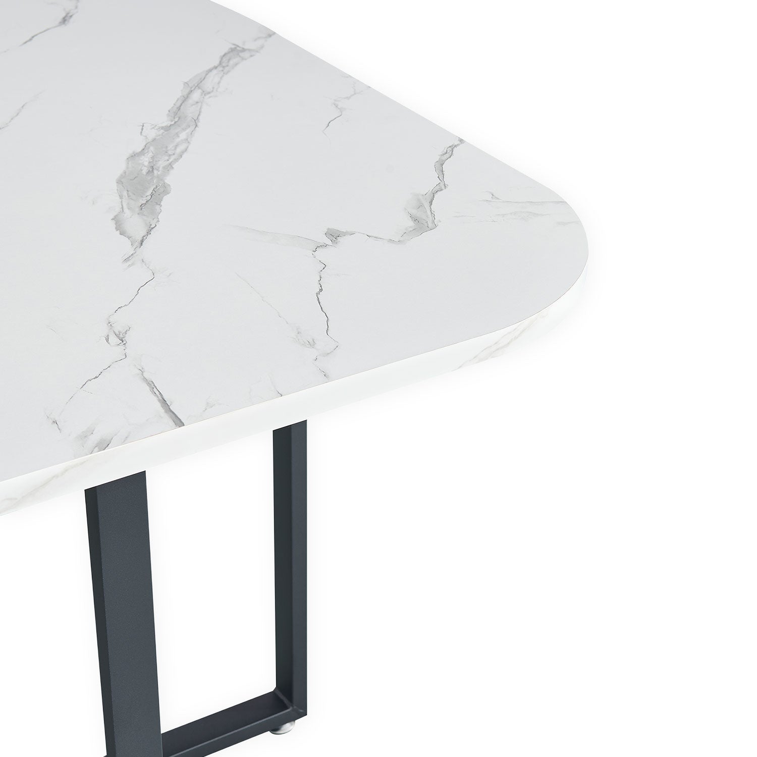 Table carrée 90cm avec 4 chaises gain de place Oslo Effet marbre blanc et Velours Noir