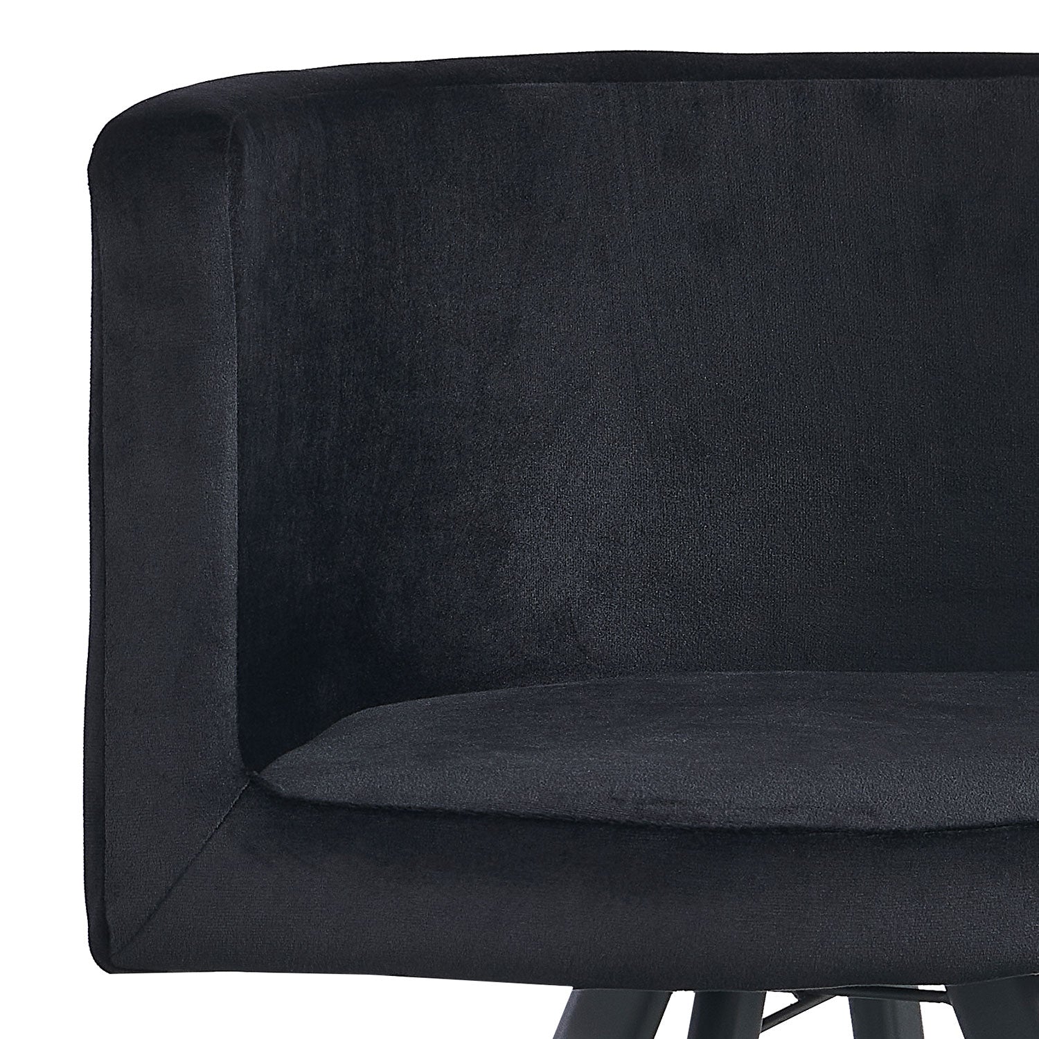 Table carrée 90cm avec 4 chaises gain de place Oslo Effet marbre noir et Velours Noir