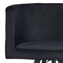 Table rectangulaire 150cm avec 6 chaises gain de place Oslo XL Effet marbre noir et Velours Noir