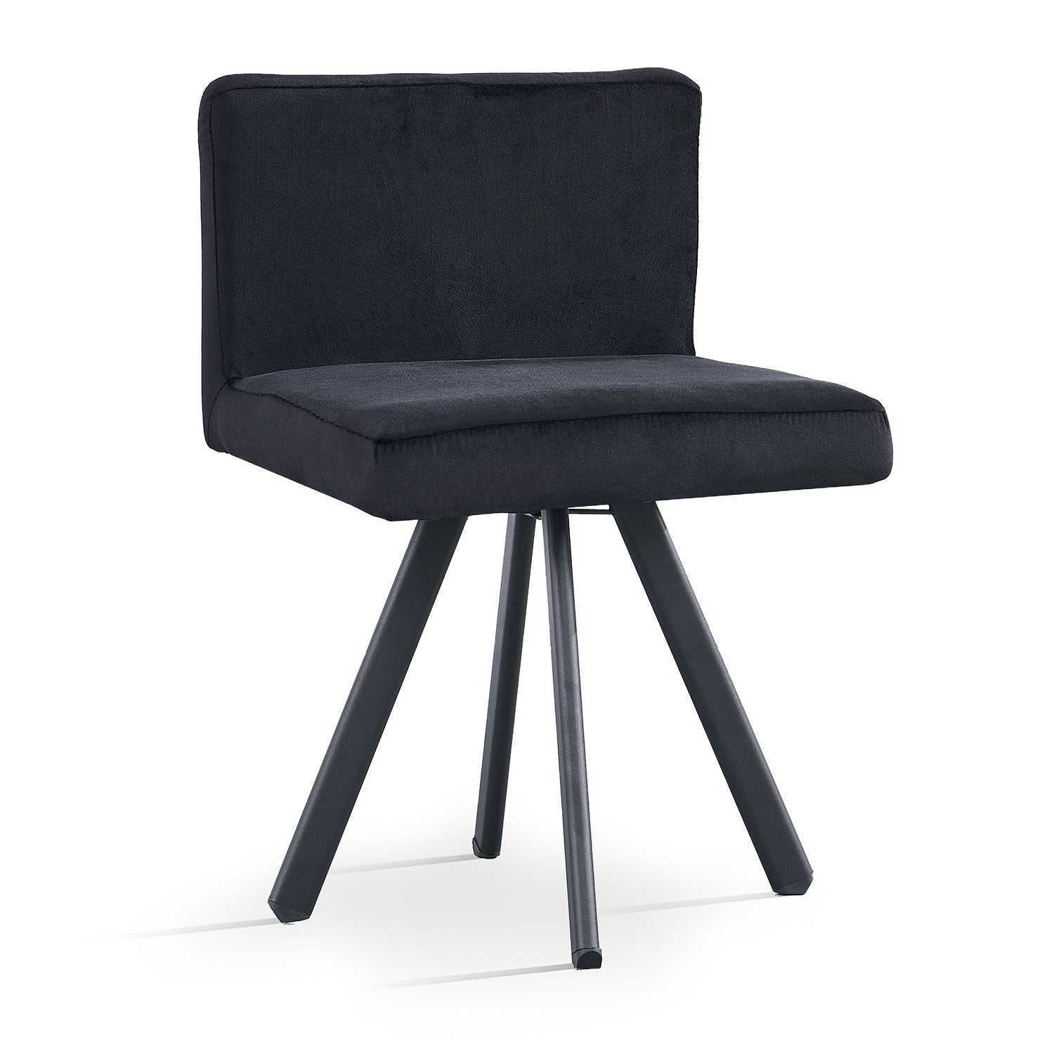 Table rectangulaire 150cm avec 6 chaises gain de place Oslo XL Effet marbre noir et Velours Noir