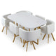 Juego de mesa y 6 sillas en blanco y polipiel blanca