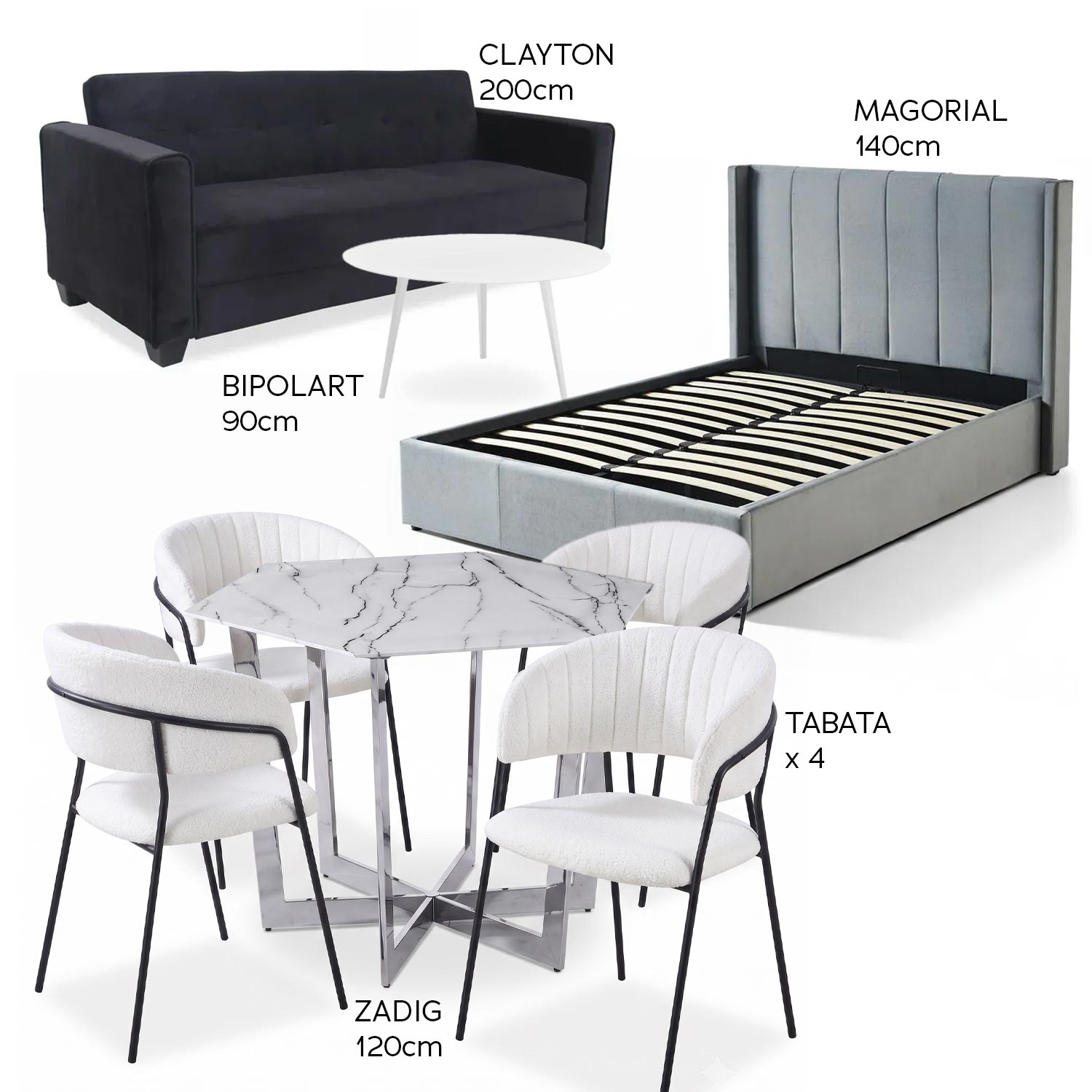 Pack aménagement "Prestige Moderne" Noir Gris Blanc