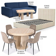 Pack aménagement "Moderne Organique" Bleu Beige Taupe