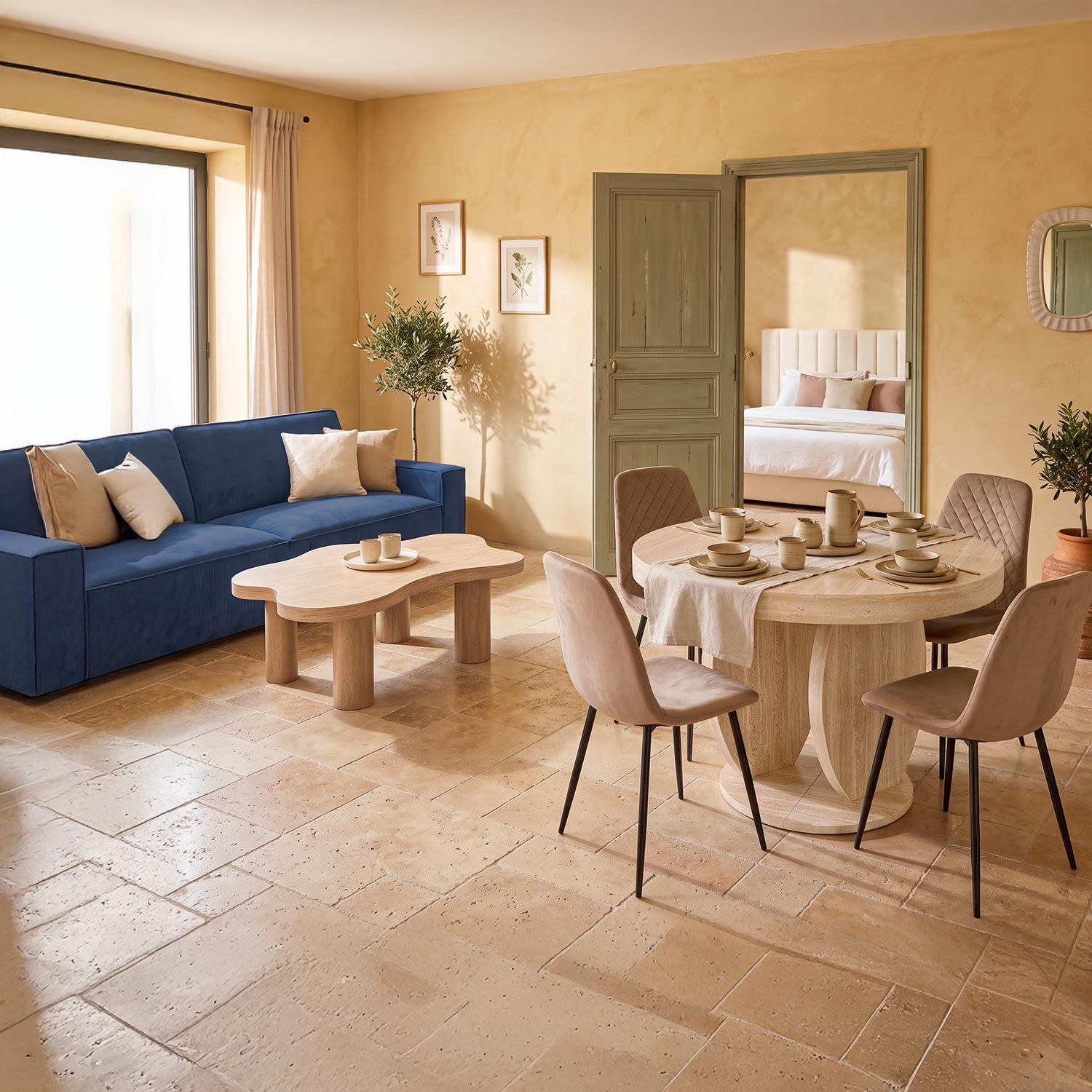 Pack aménagement "Moderne Organique" Bleu Beige Taupe