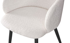 Lot de 8 chaises Paoline Tissu Bouclette Crème