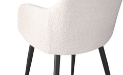 Lot de 8 chaises Paoline Tissu Bouclette Crème
