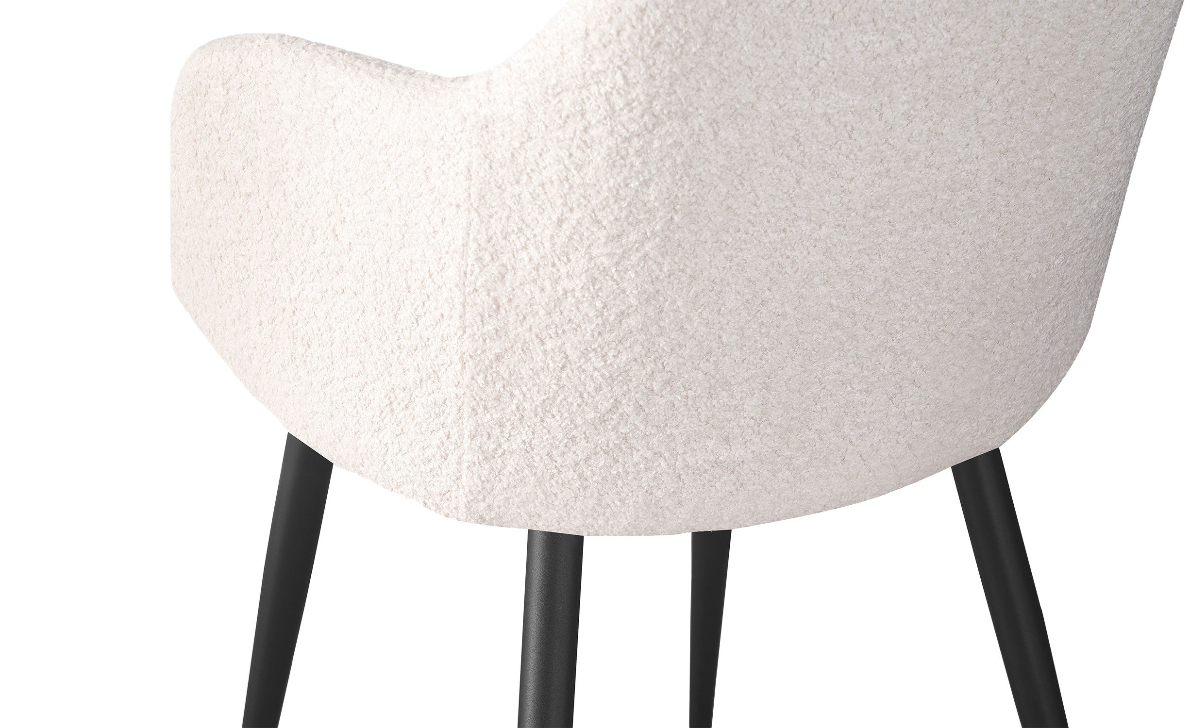 Lot de 6 chaises Paoline Tissu Bouclette Crème