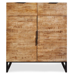 Commode 2 tiroirs et 2 portes battantes Panara Chêne Clair