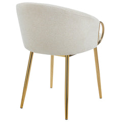 Lot de 4 chaises matelassées Chantil avec pieds en métal doré et tissu beige