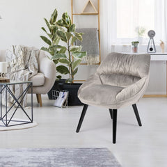Fauteuil en velours gris Celesi