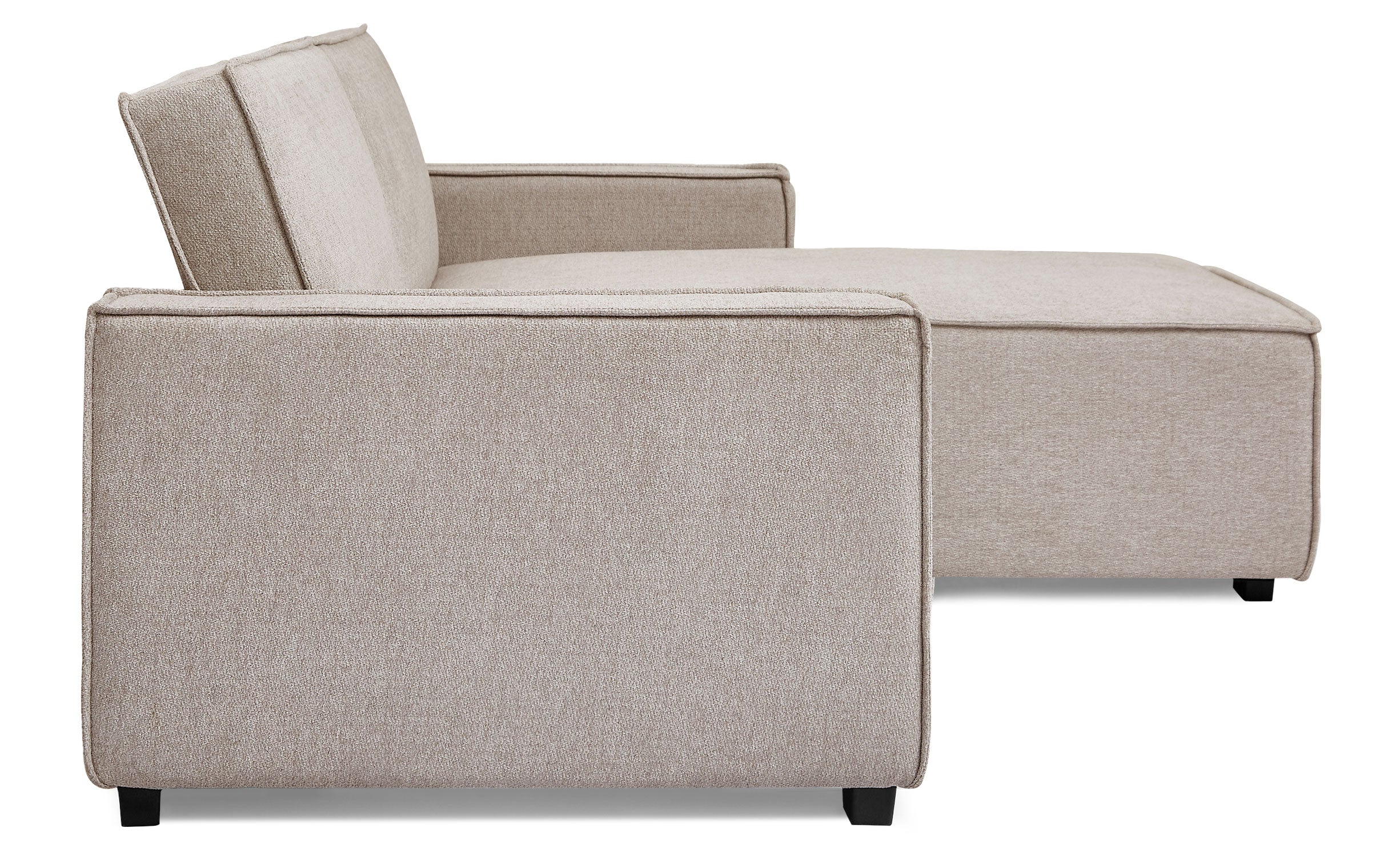 Canapé convertible cic-clac avec angle réversible Pikado Tissu effet lin Taupe clair
