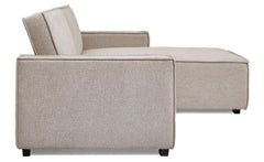 Canapé convertible cic-clac avec angle réversible Pikado Tissu effet lin Taupe clair