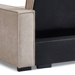 Canapé convertible cic-clac avec angle réversible Pikado Tissu effet lin Taupe clair