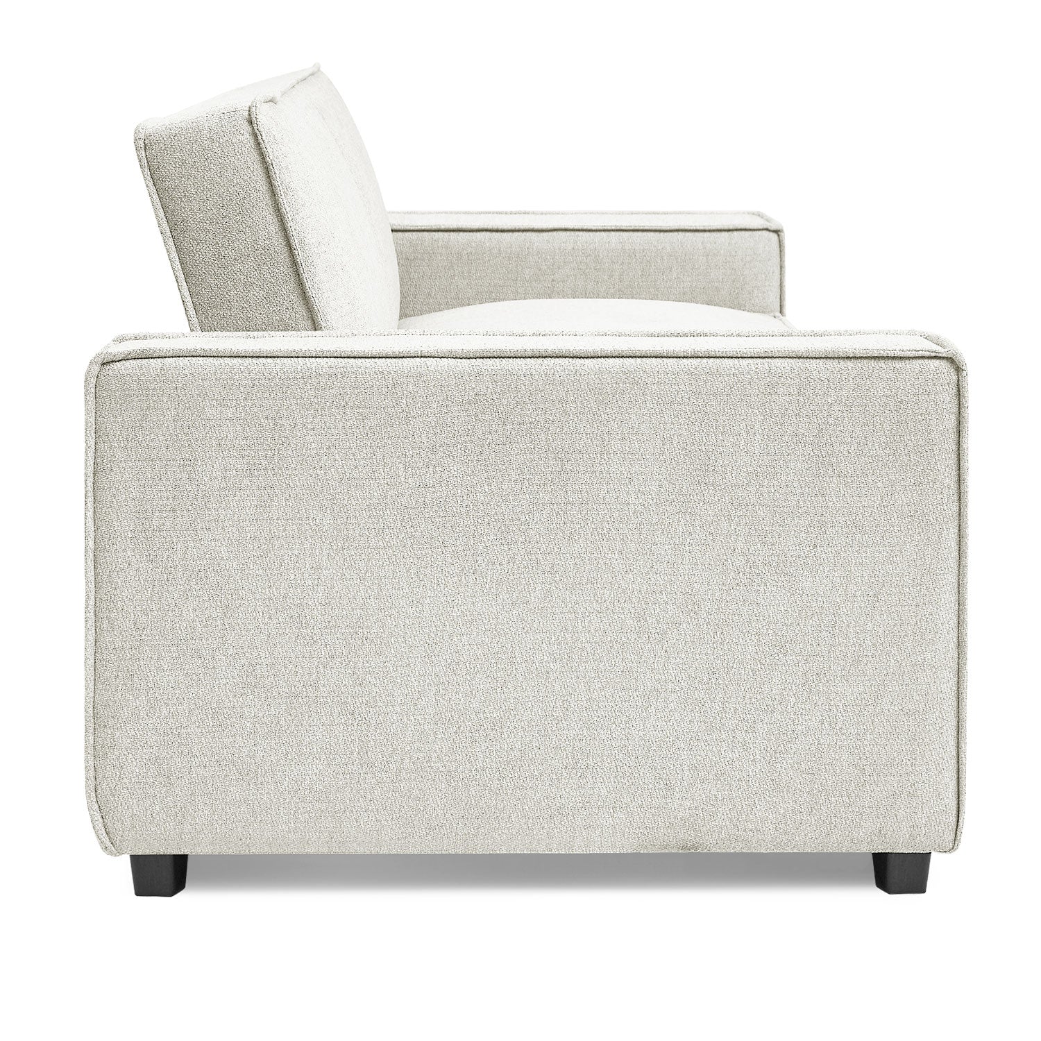Canapé convertible clic-clac 3 places Pikado Tissu effet lin Gris clair