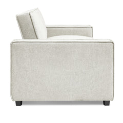 Canapé convertible clic-clac 3 places Pikado Tissu effet lin Gris clair
