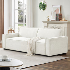 Canapé convertible clic-clac 3 places Pikado Tissu effet lin Gris clair