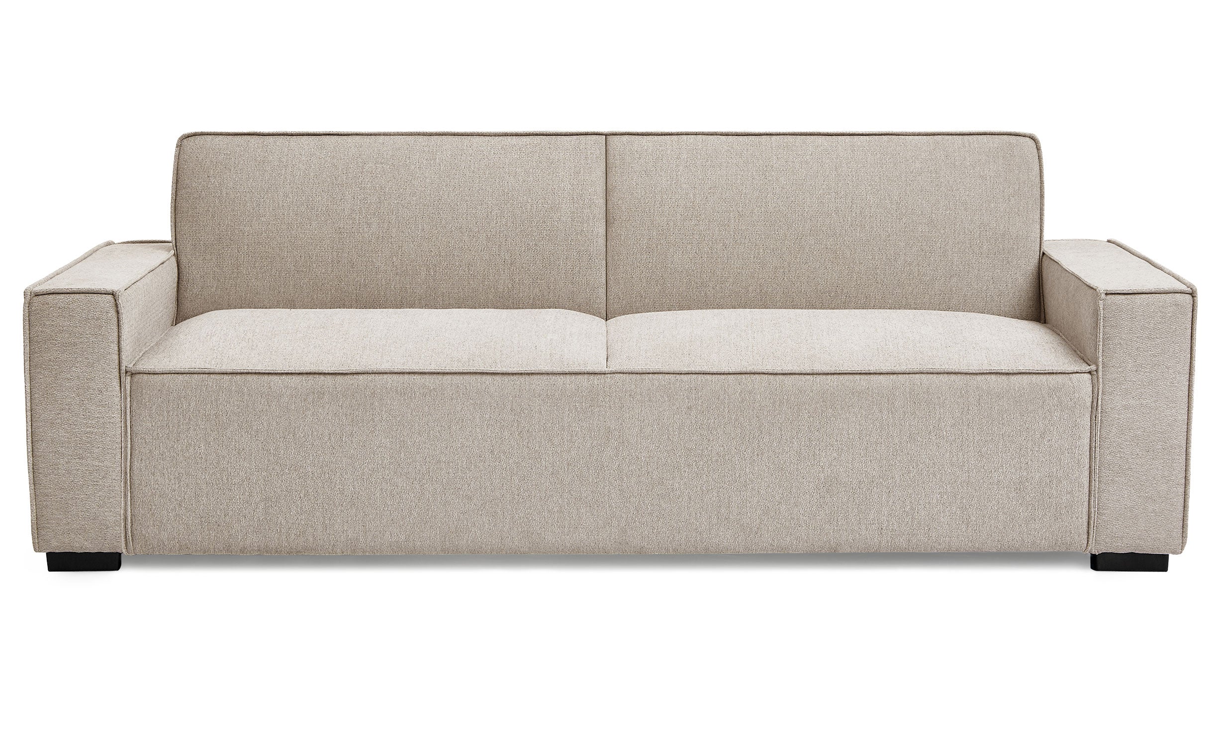Canapé convertible clic-clac 3 places Pikado Tissu effet lin Taupe clair
