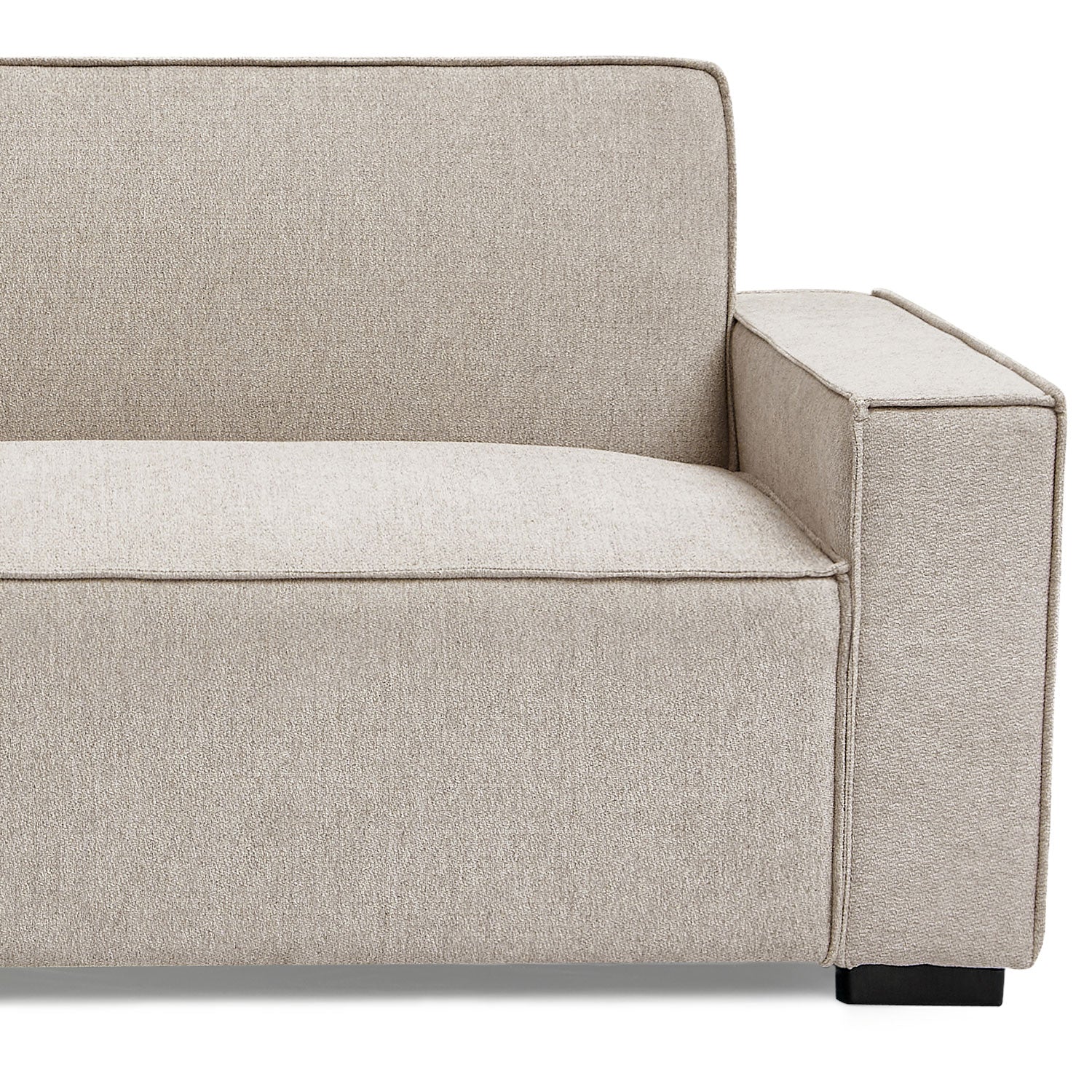 Canapé convertible clic-clac 3 places Pikado Tissu effet lin Taupe clair