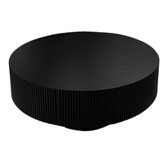 Table ronde L78,5cm avec rainures verticales scuptées Pulsar Noir