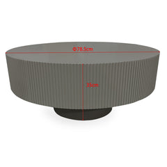 Table ronde L78,5cm avec rainures verticales scuptées Pulsar Noir
