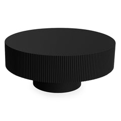 Table ronde L78,5cm avec rainures verticales scuptées Pulsar Noir