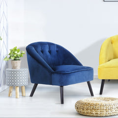 Fauteuil Ioan Velours Bleu
