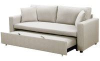 Sofá cama de 3 plazas en tela beige