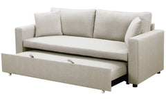 Sofá cama de 3 plazas en tela beige