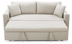 Sofá cama de 3 plazas en tela beige