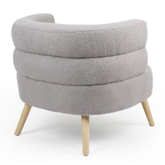 Fauteuil design arrondi Riviani Tissu bouclette Gris