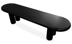 Mesa de centro Clivo redondeada de 160 cm con patas de columna negras