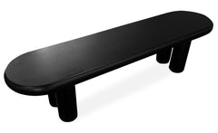 Mesa de centro Clivo redondeada de 160 cm con patas de columna negras