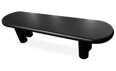 Mesa de centro Clivo redondeada de 160 cm con patas de columna negras